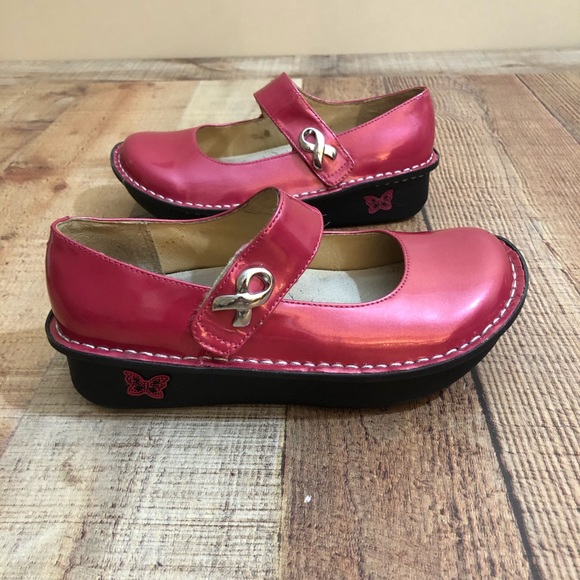 ALEGRIA Pink Mary Jane Clogs Breast Cancer EUC 35 - Picture 8 of 10